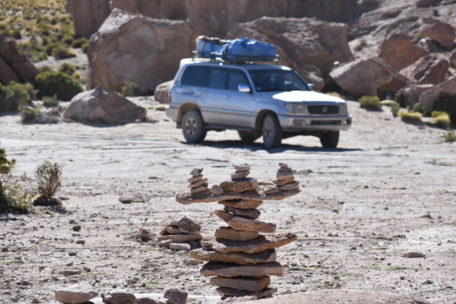Elaborate cairns in Pueblo de Piedras