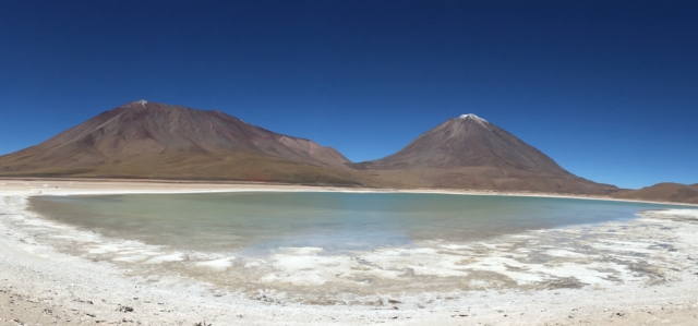 Laguna Verde in front of Licancabur volcano