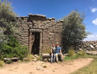 Resting outside ruins