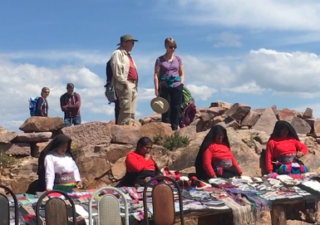 Women selling their weavings